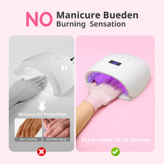 AIRSEE gloves with exposed fingertips during nail curing for precise control