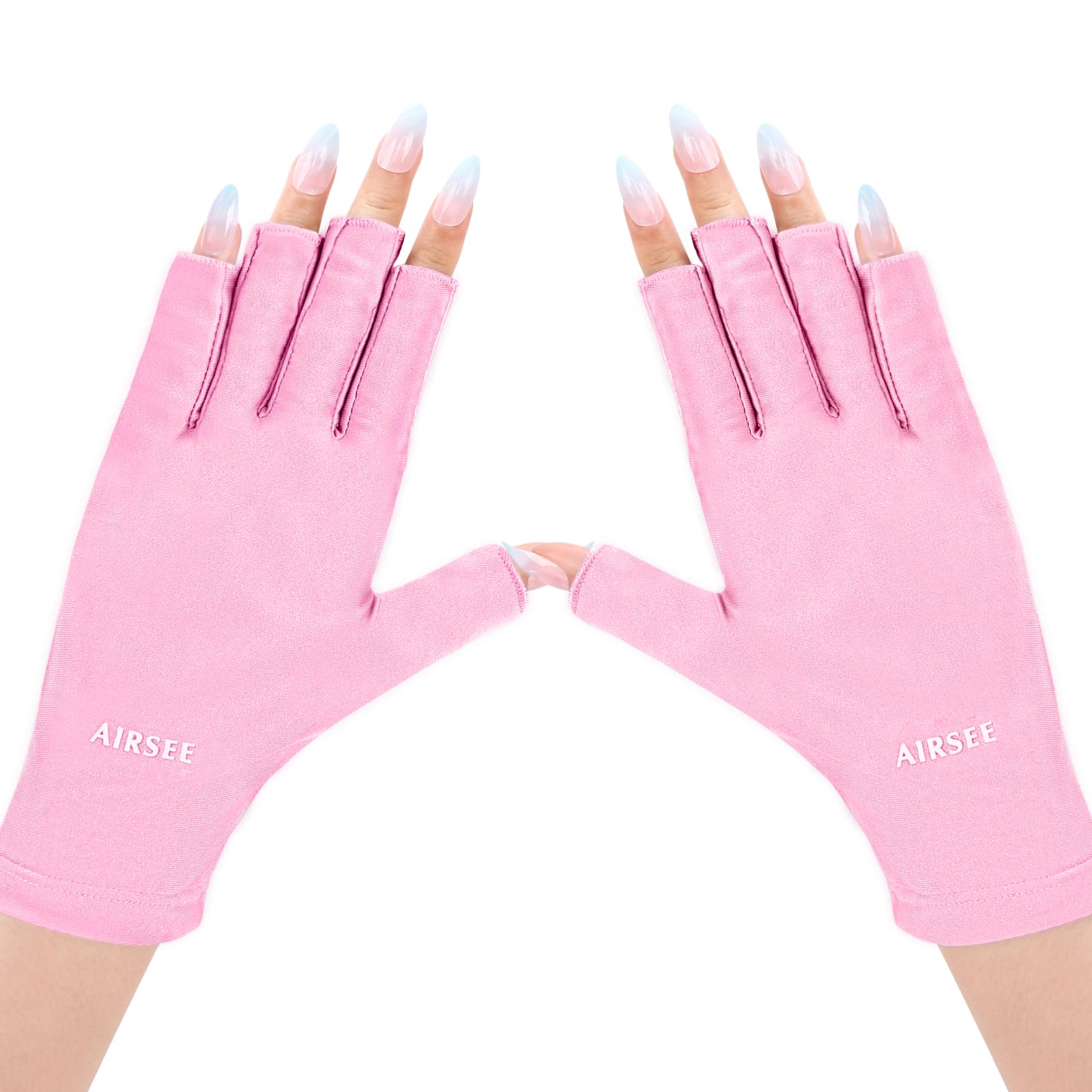 AIRSEE light pink gloves front view showing coverage and style benefit