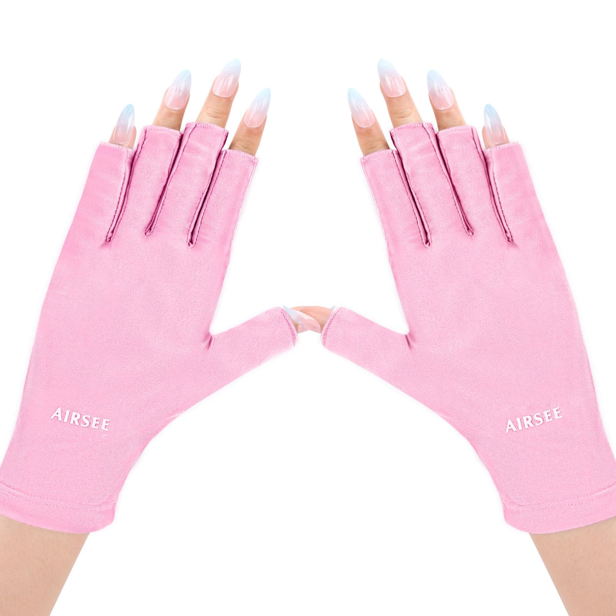 AIRSEE light pink gloves front view showing coverage and style benefit