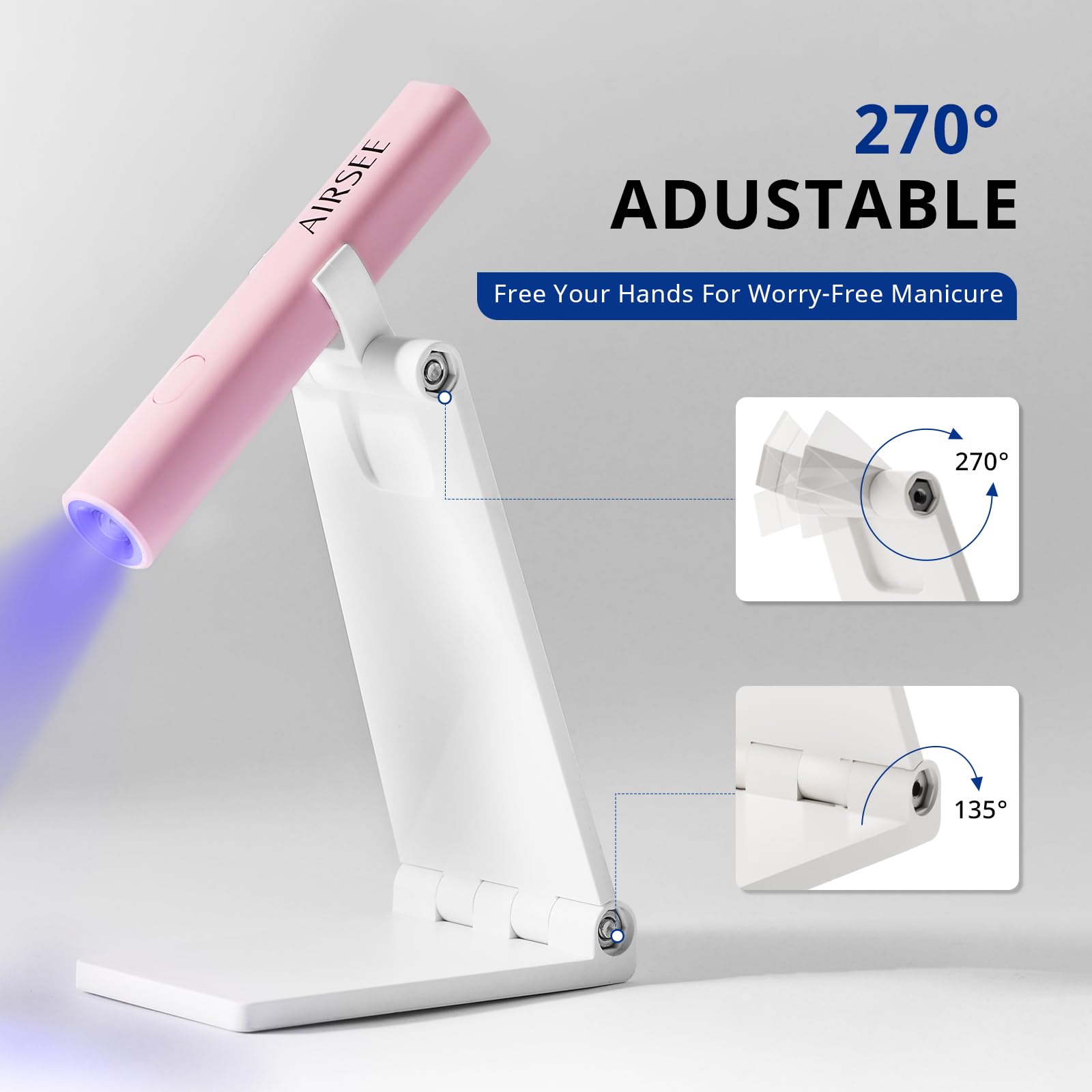 AIRSEE curing a fingertip demonstrating fast targeted curing benefit