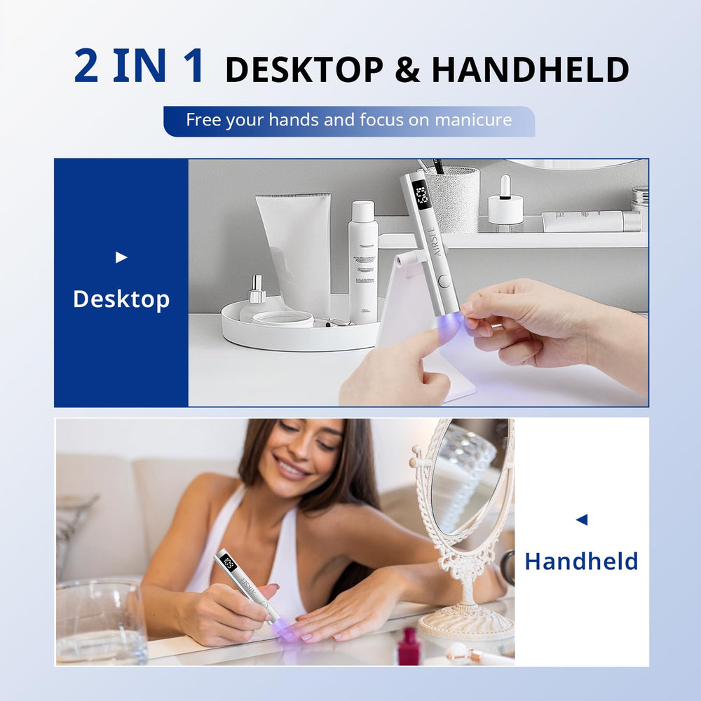 AIRSEE in use hands-free curing nails for consistent salon results