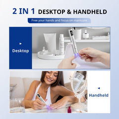 AIRSEE in use hands-free curing nails for consistent salon results