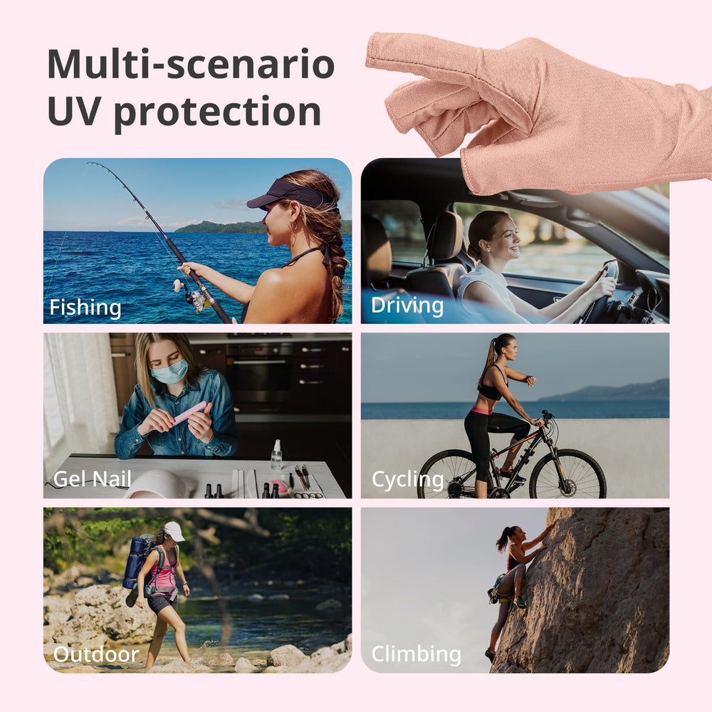 AIRSEE gloves worn outdoors while cycling providing UV protection