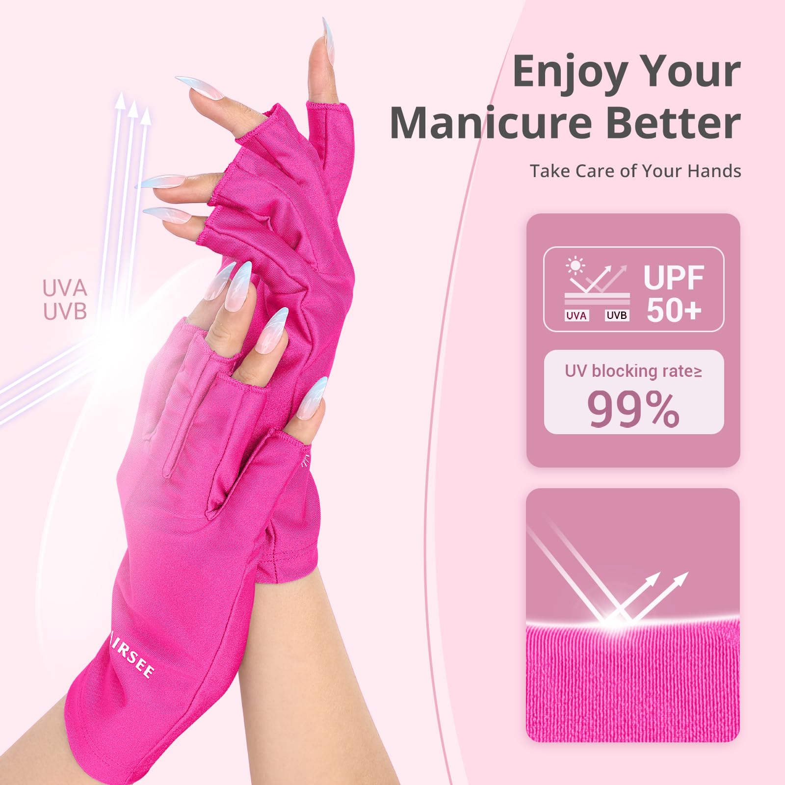 AIRSEE fabric closeup highlighting soft nylon-lycra texture and comfort benefit
