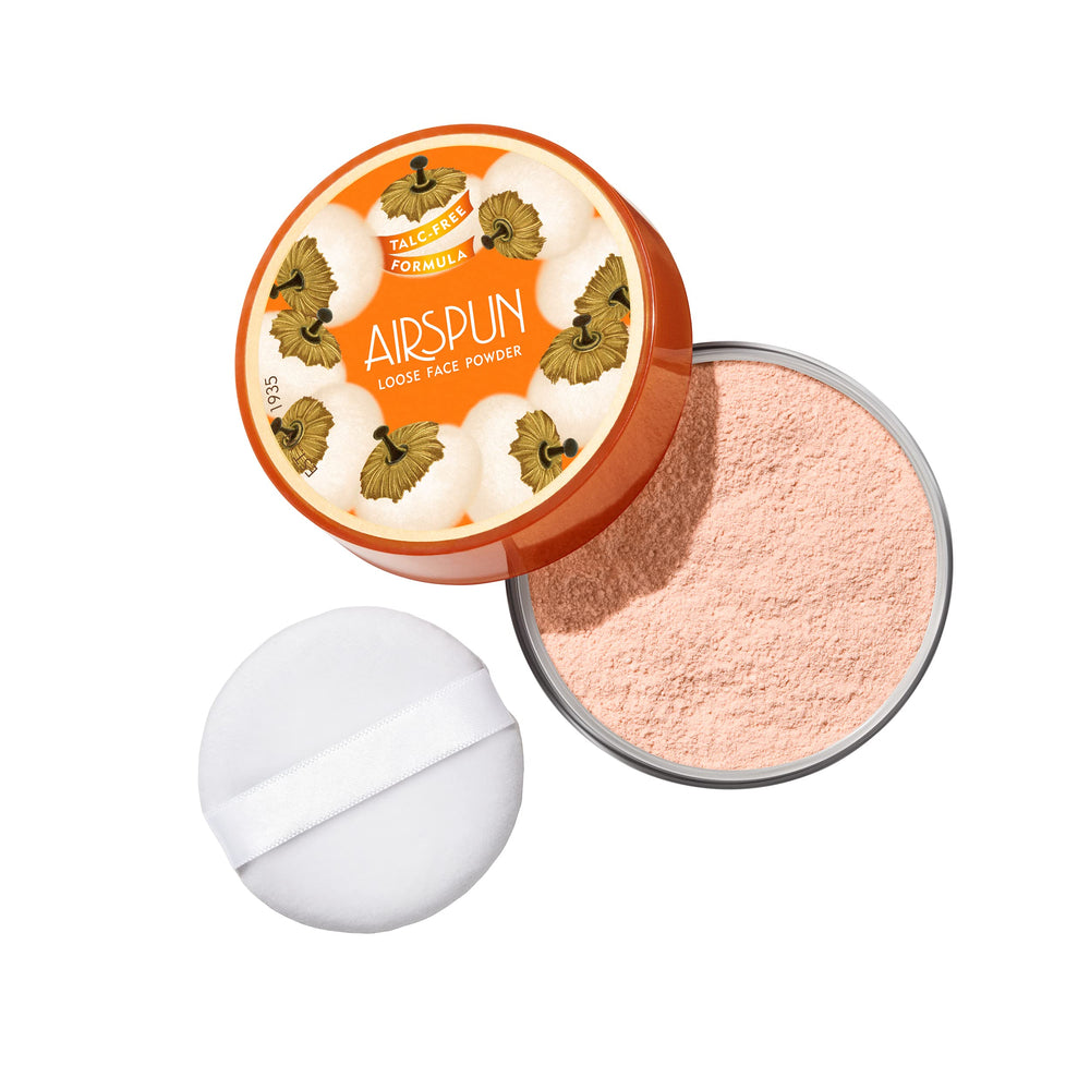 Airspun open sifter detail revealing microspun powder for smooth finish