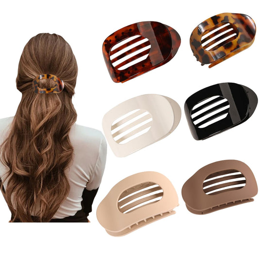 AITELEI front view of six flat hair clips showing packaging and compact benefit