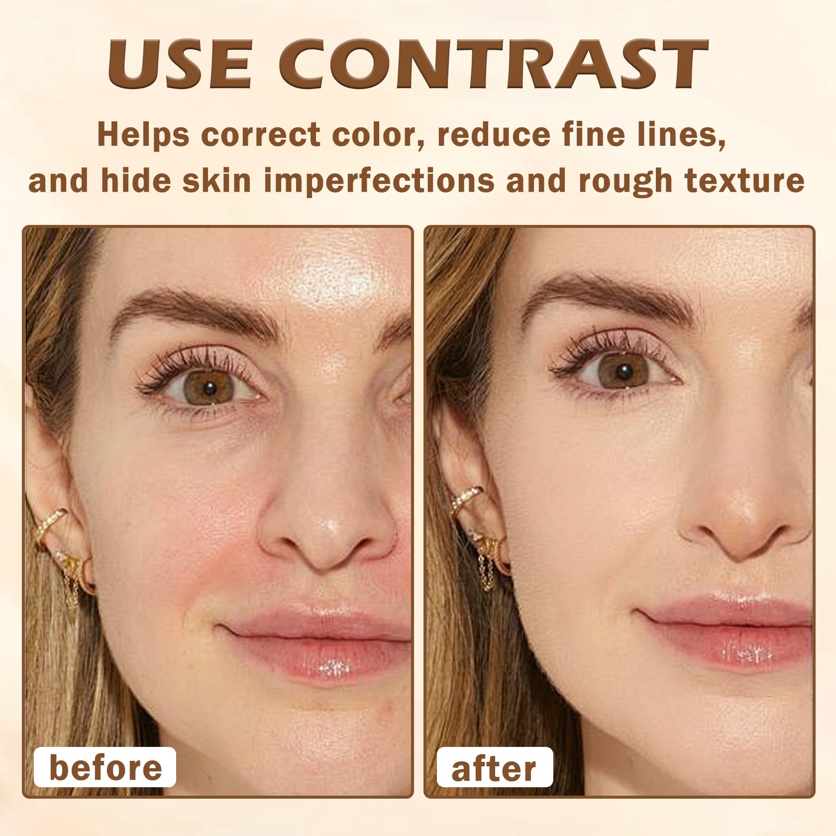AIUEO texture detail on skin illustrating smooth, natural matte finish