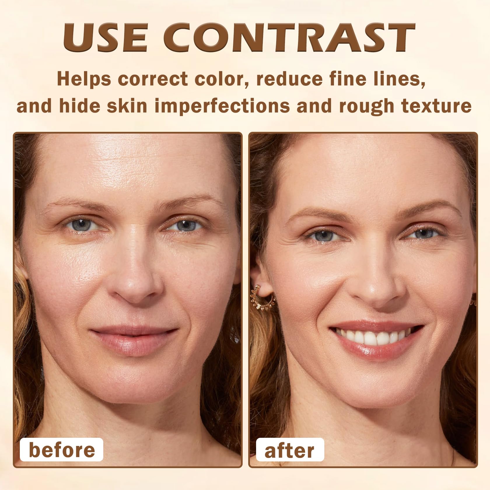 AIUEO texture swatch on skin, reveals smooth blend and natural matte finish