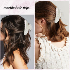 AIUPUOC banana clip used in half-up hairstyle demonstrating secure grip and polished look