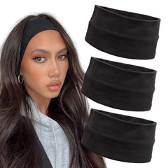 AIWLZOS front view three black headbands showing pack and benefit of versatile styling