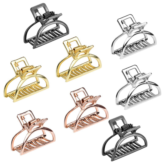 Akamino front view of eight metal clips showing mixed finishes and compact pack benefits