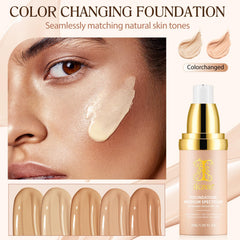 akareni before and after on face demonstrating even coverage