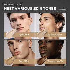 AKARY BB Cream before and after on face illustrating even tone improvement