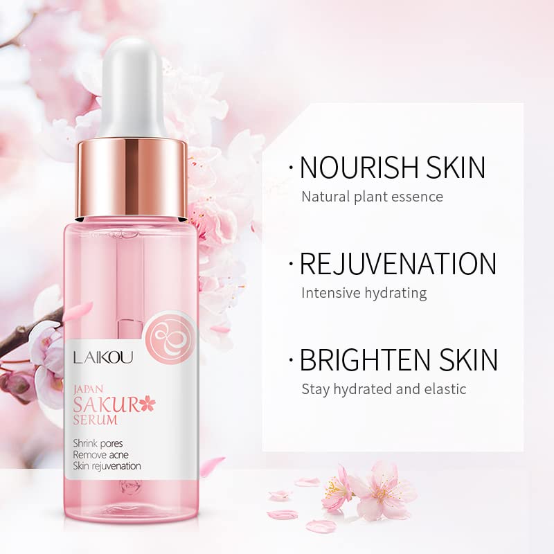 AKARY bottle with cherry blossoms highlighting floral extract benefits