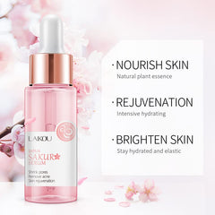 AKARY bottle with cherry blossoms highlighting floral extract benefits