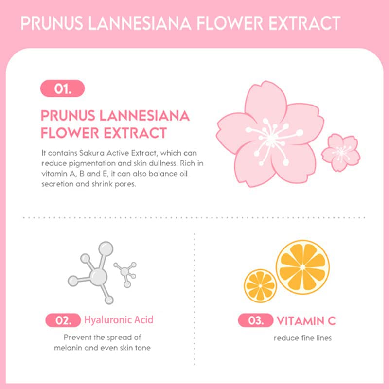 AKARY product label close-up showing sakura and vitamin C benefits