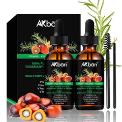 AKBAN batana glass dropper front packaging showing dual bottles and label benefits
