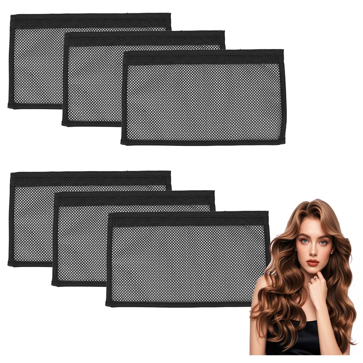 akddivve front packaging of 13in black net showing two-piece set and benefits
