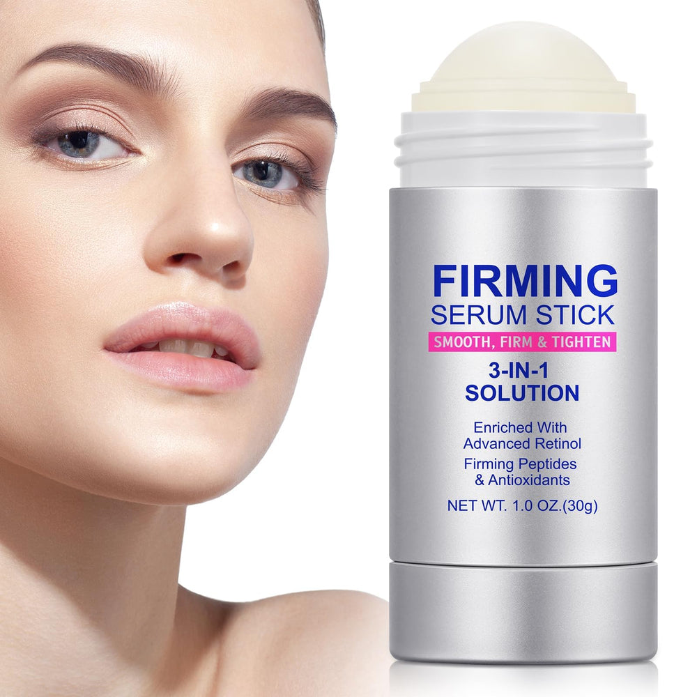 Akeeronn front-facing firming serum stick showing compact travel design and convenience
