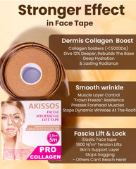 Akissos tape applied under eye demonstrating gentle support and smoothing