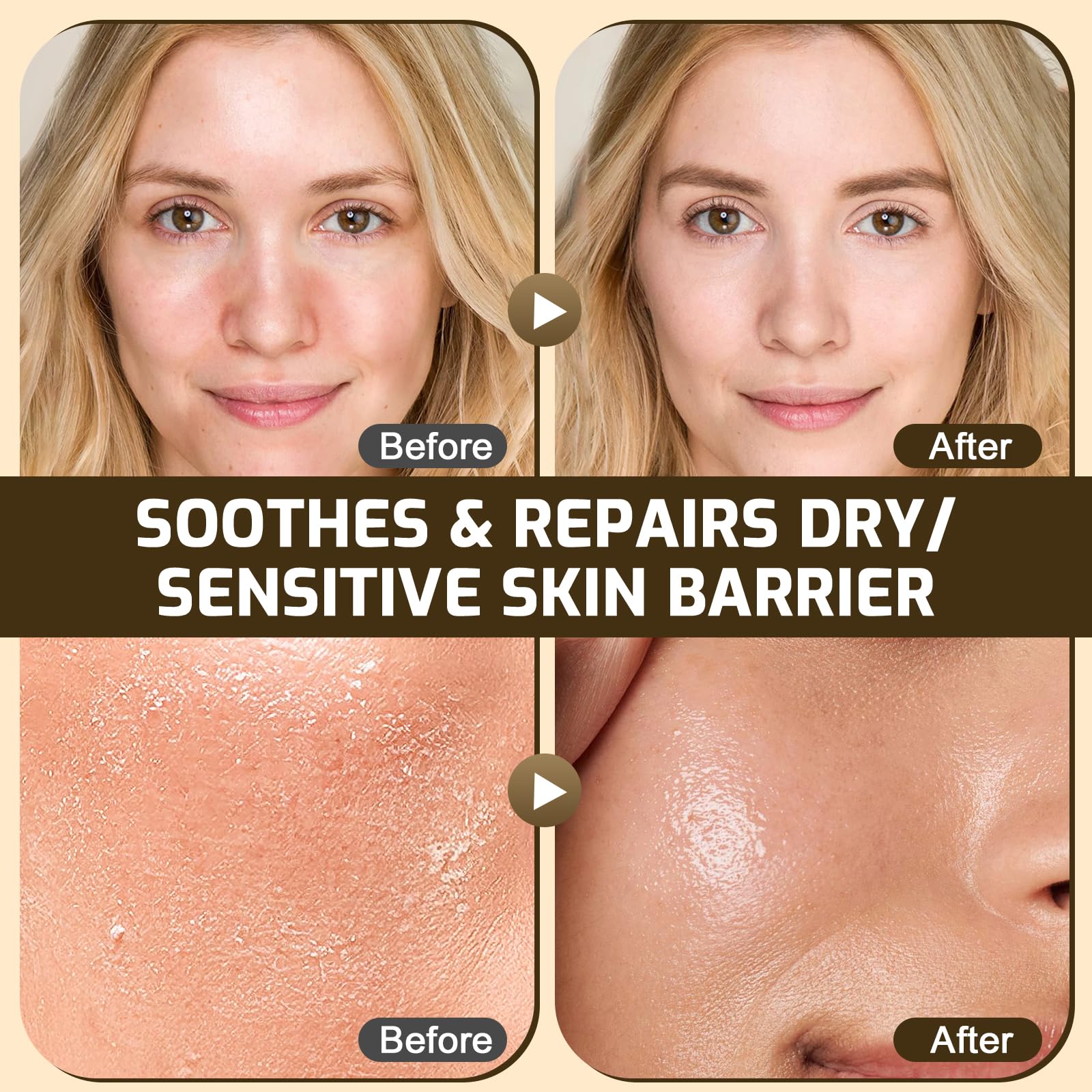 AKOFIC balm being warmed on hand demonstrating smooth application benefit