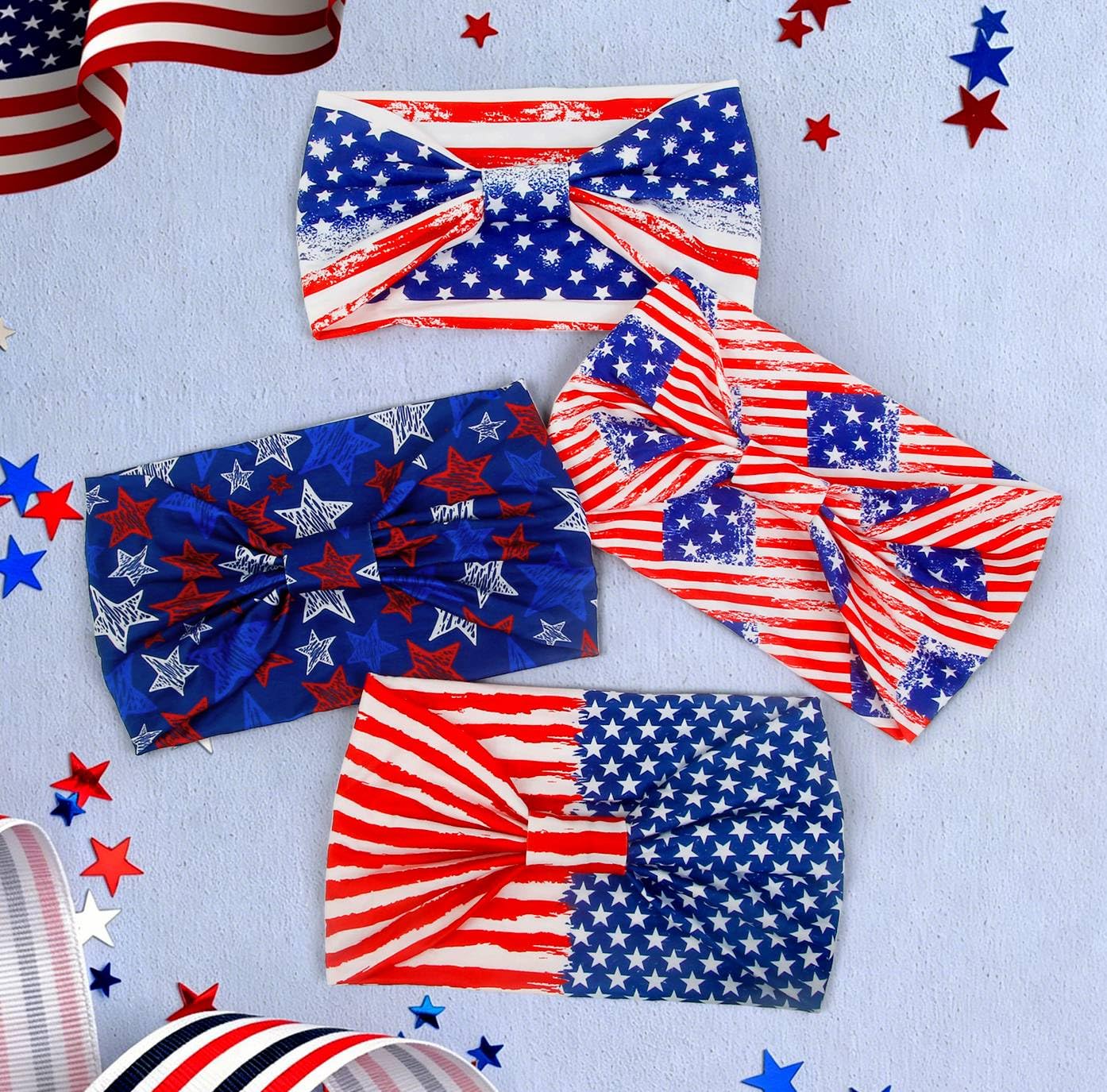 AKTVSHOW all four red white blue designs laid flat offers mix-and-match options