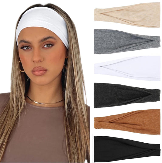 AKTVSHOW front view of six-pack headbands showing color mix and packaging benefit