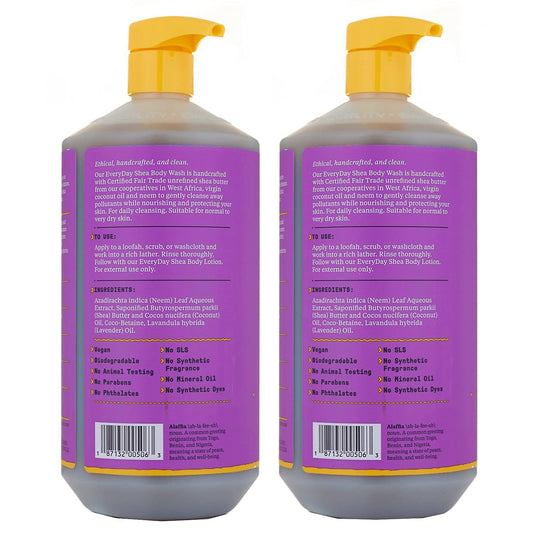 Alaffia close-up of pump and label highlighting clean ingredients