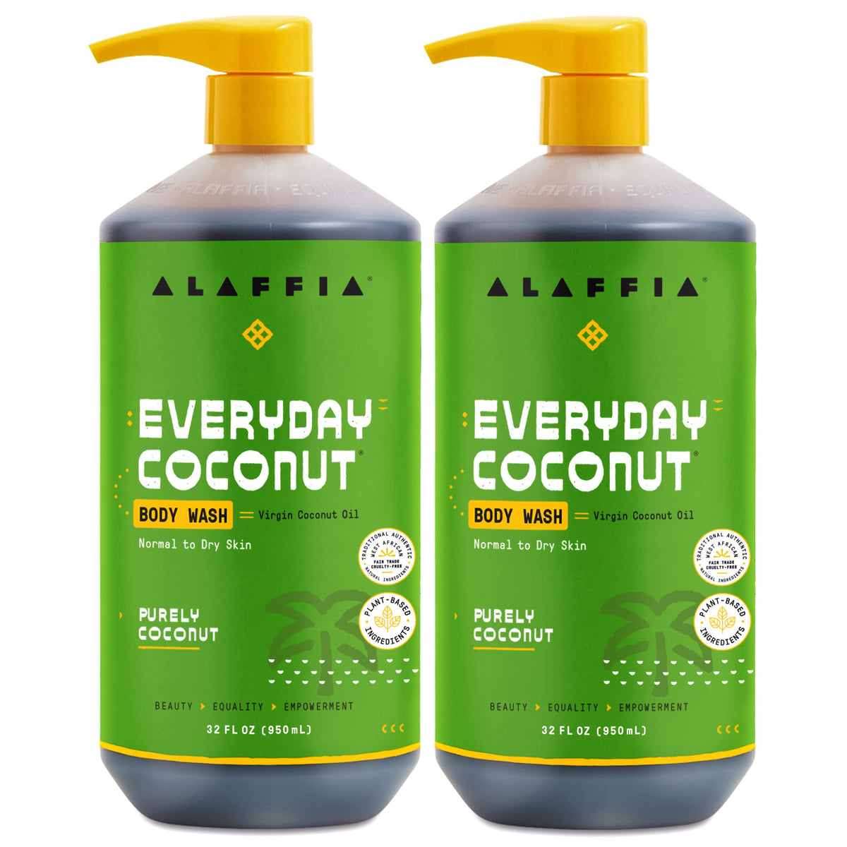 Alaffia bottle front packaging showing clean coconut branding and size