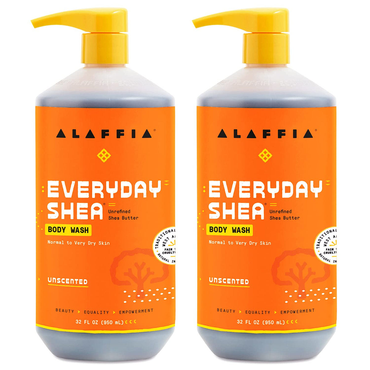 Alaffia front bottle view showing label and gentle unscented benefit