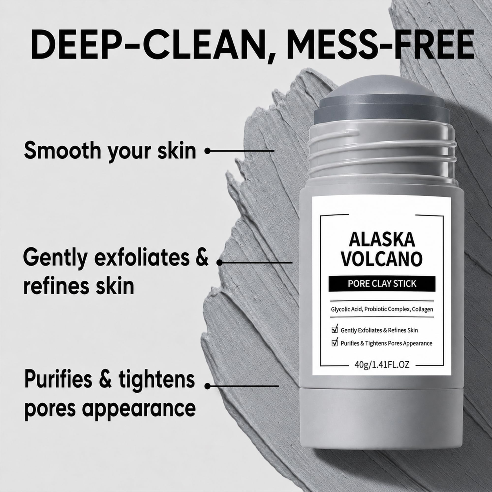 Generic Alaska Volcano after rinse skin looks smoother and less oily
