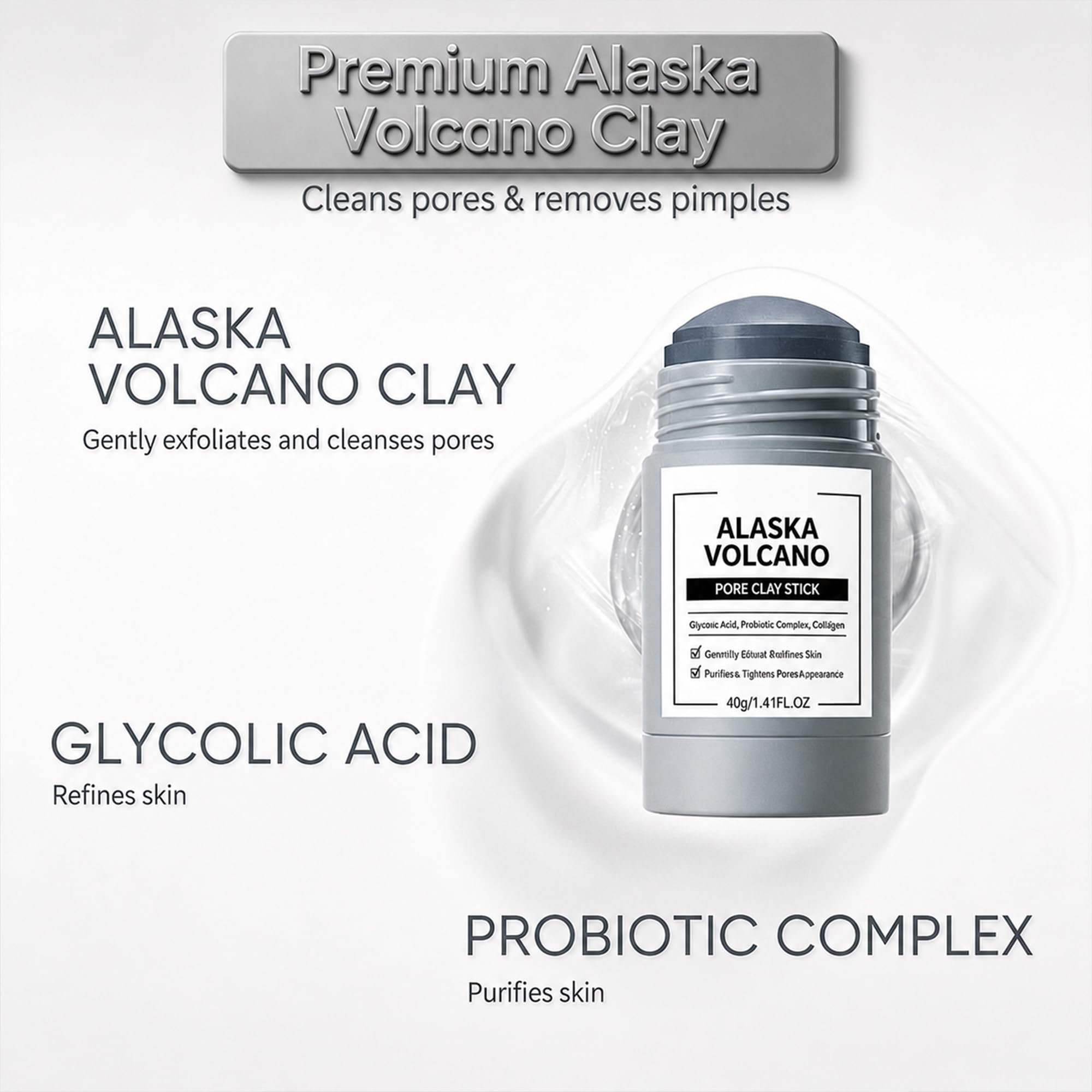 Generic Alaska Volcano label and ingredients list for product transparency