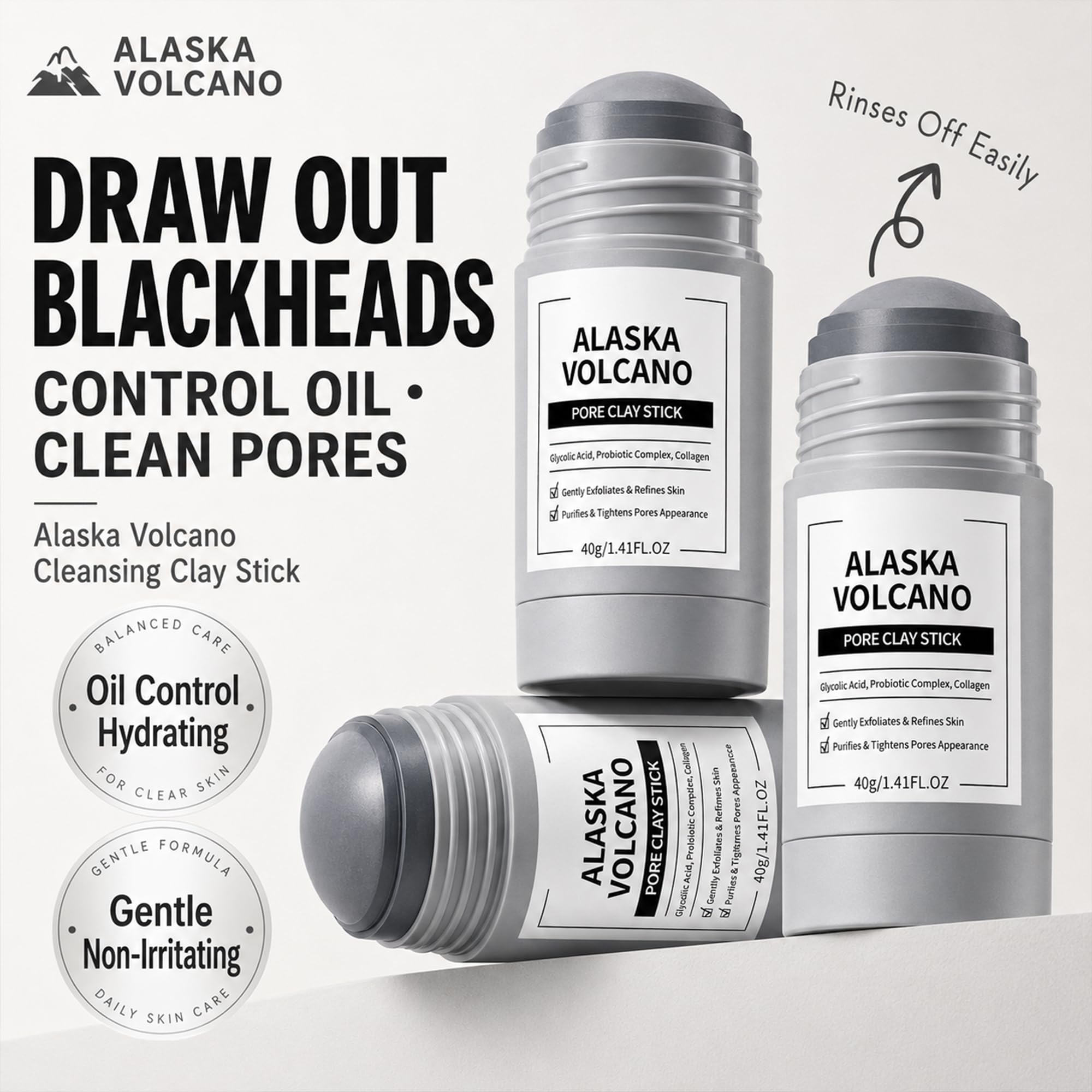 Generic Alaska Volcano clay stick texture close-up highlights smooth application