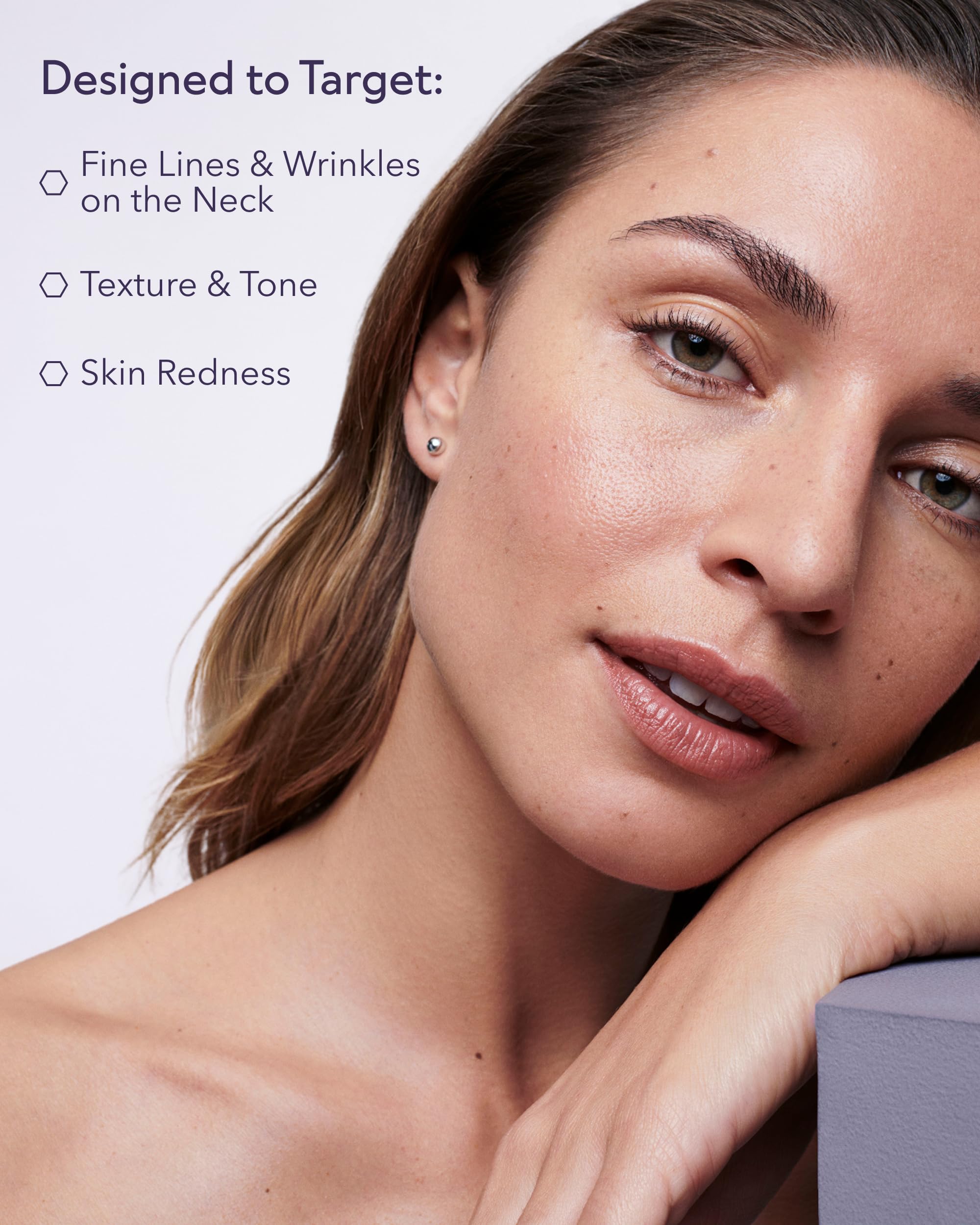 ALASTIN Skincare being applied to neck demonstrating lifting effect