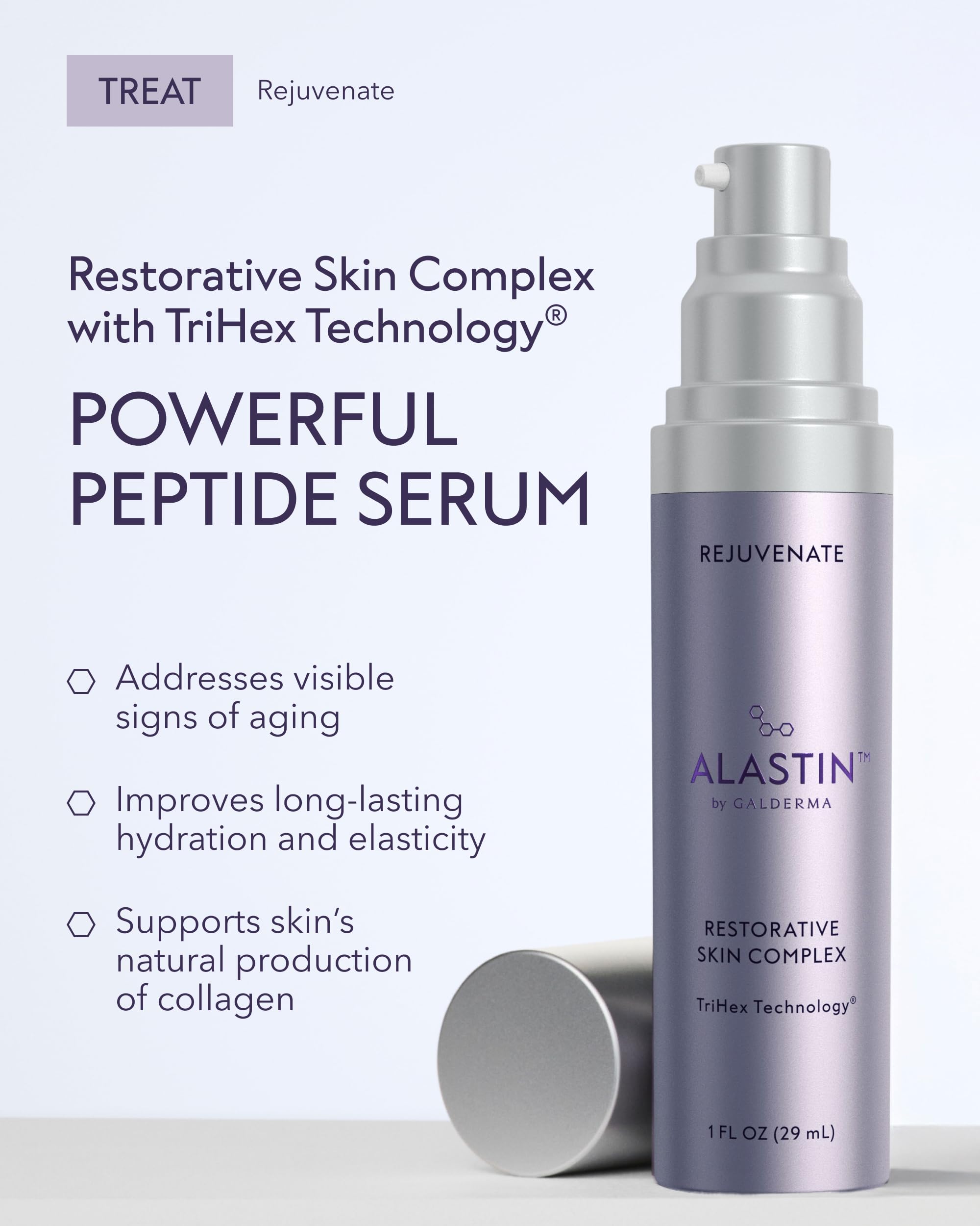 ALASTIN Skincare pump detail highlighting precise dosing and convenience