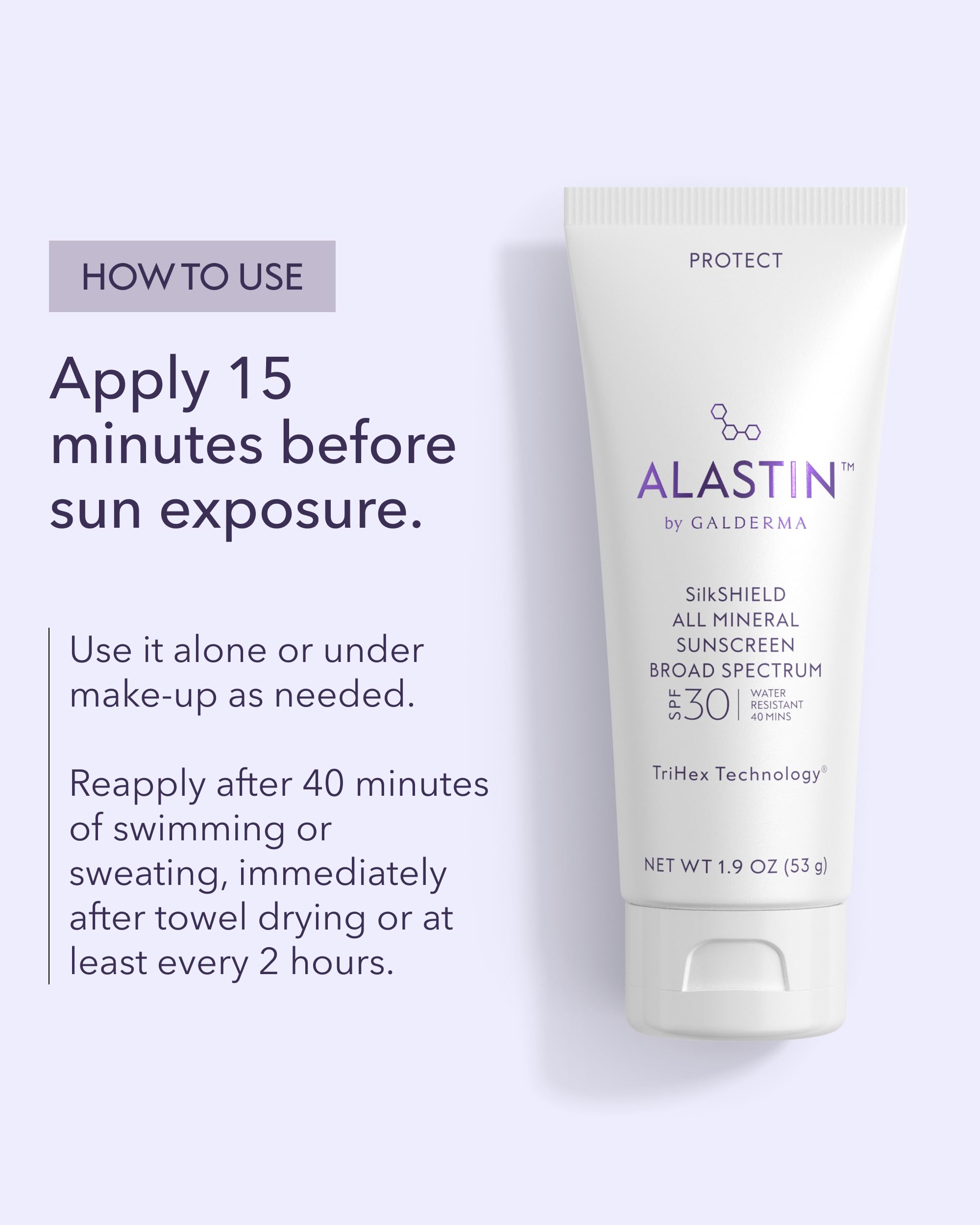 ALASTIN SilkSHIELD bottle label detail showing fragrance-free and mineral SPF info