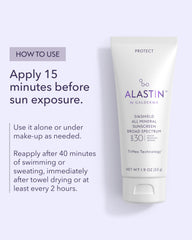 ALASTIN SilkSHIELD bottle label detail showing fragrance-free and mineral SPF info