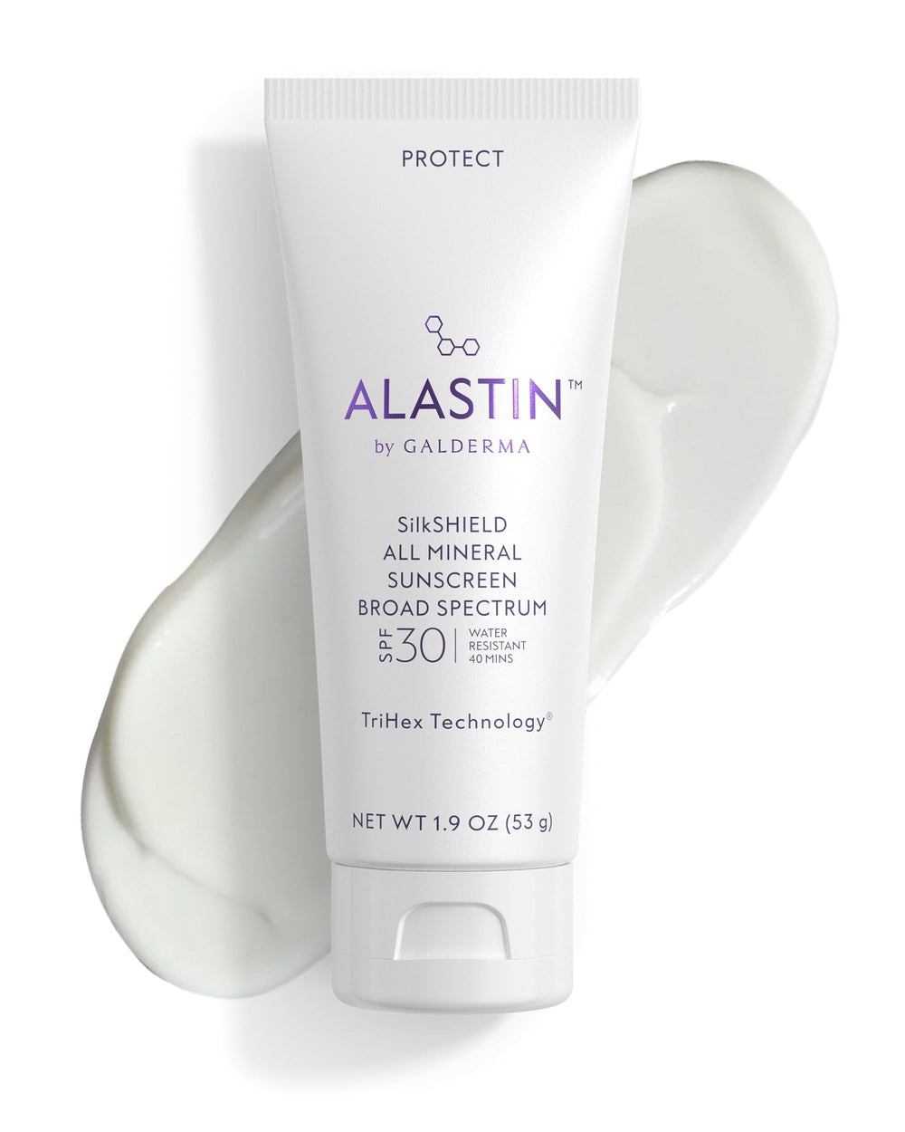 ALASTIN SilkSHIELD front packaging showing clean lotion design and SPF benefit