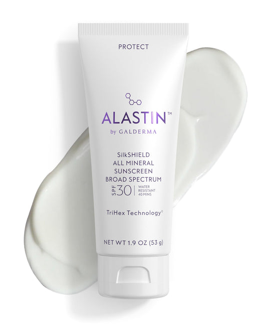 ALASTIN SilkSHIELD front packaging showing clean lotion design and SPF benefit