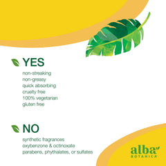 Alba Botanica application mitt with lotion demonstrating even, streak-free benefit