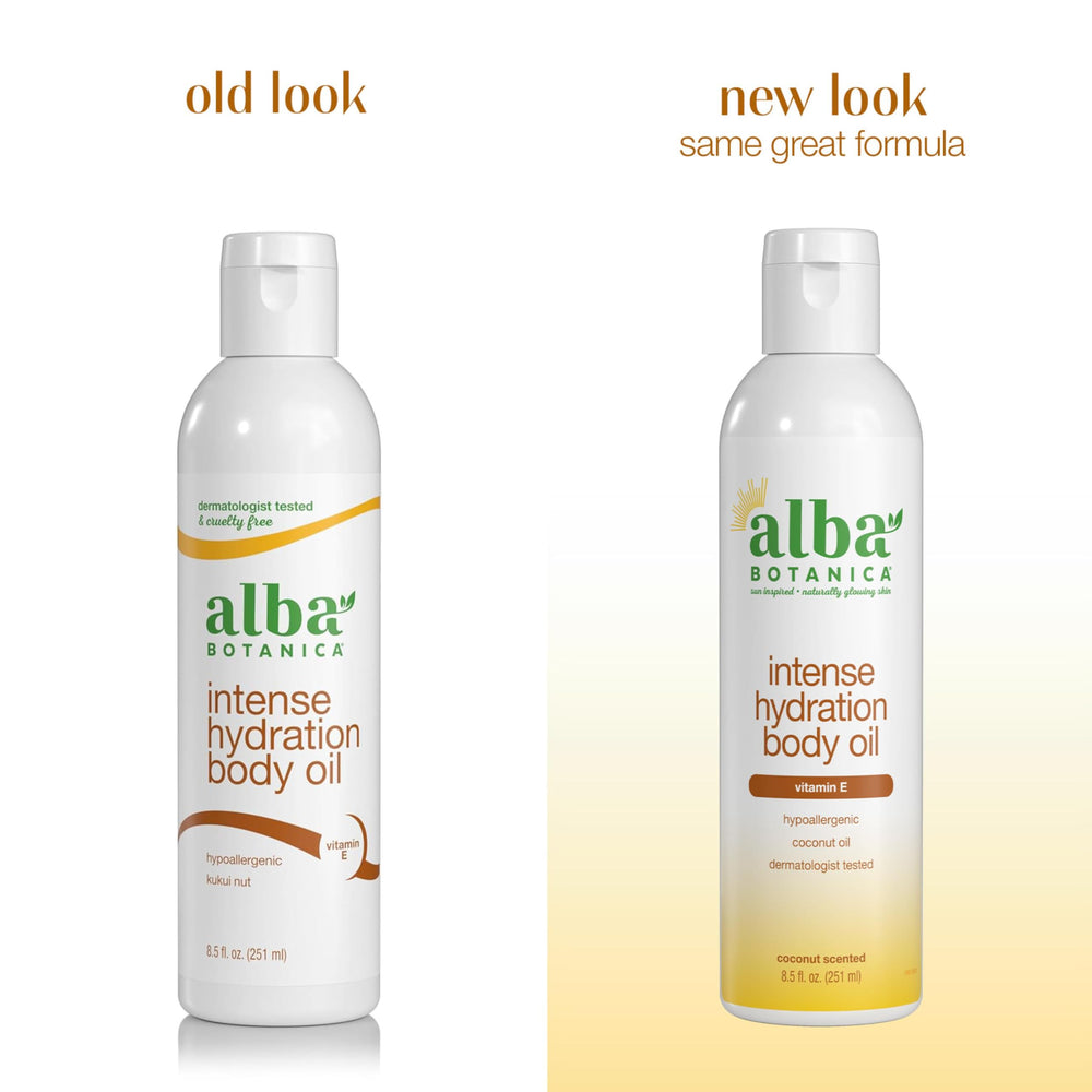 Alba Botanica oil pouring texture close-up, shows lightweight absorbent finish