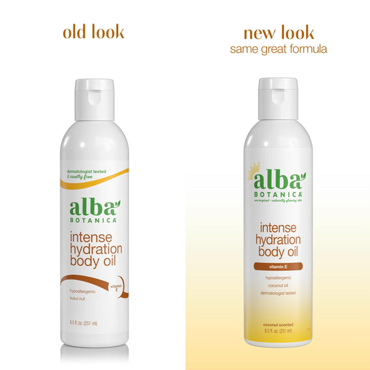 Alba Botanica oil pouring texture close-up, shows lightweight absorbent finish