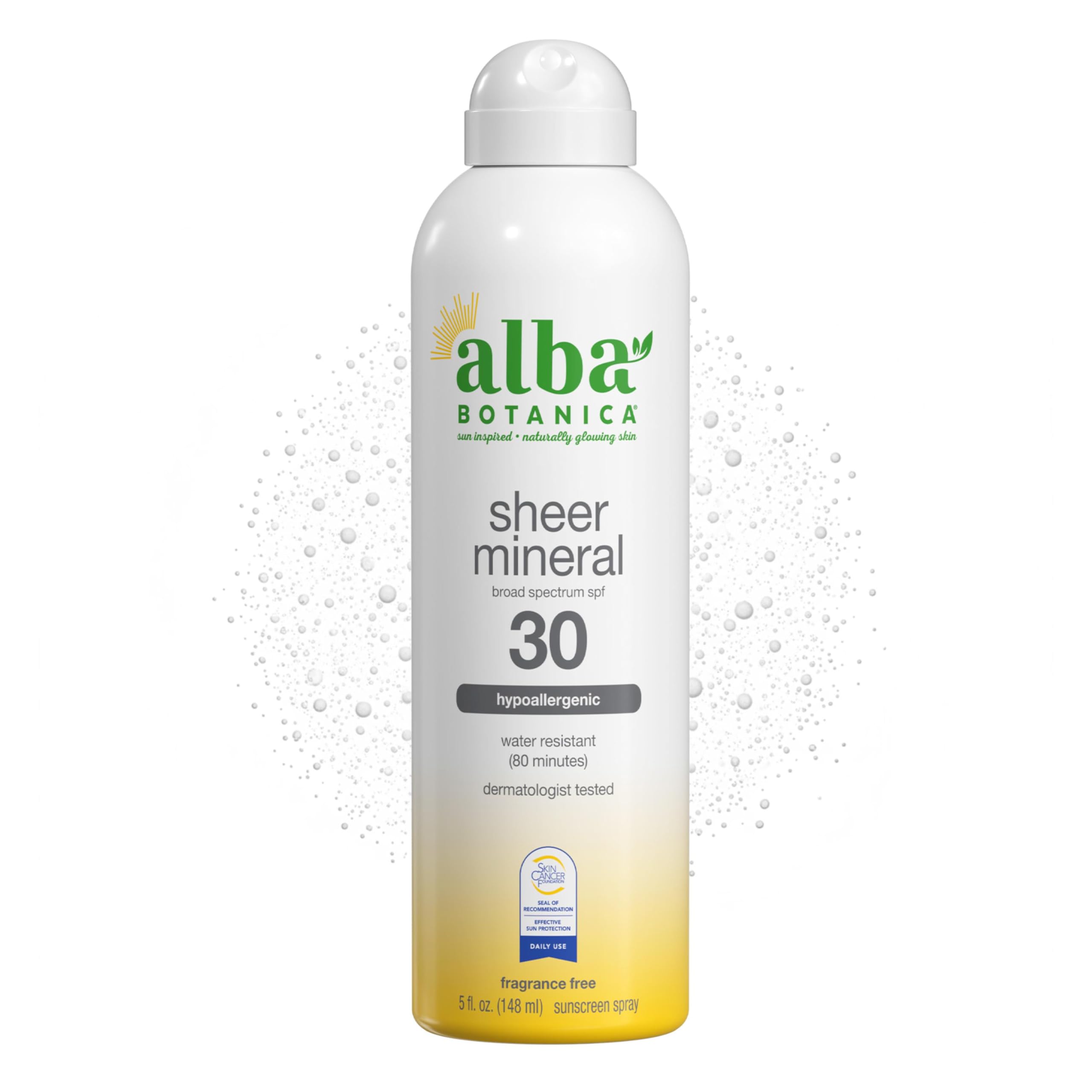 Alba Botanica front bottle showing label and SPF 30 protection benefit