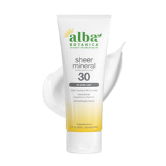 Alba Botanica front bottle showing SPF 30 and fragrance-free benefit