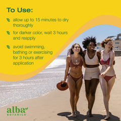 Alba Botanica tube on bathroom shelf showing botanical ingredients and daily use