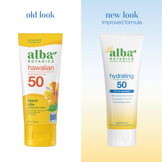 Alba Botanica lotion texture close-up highlighting quick absorption and hydration