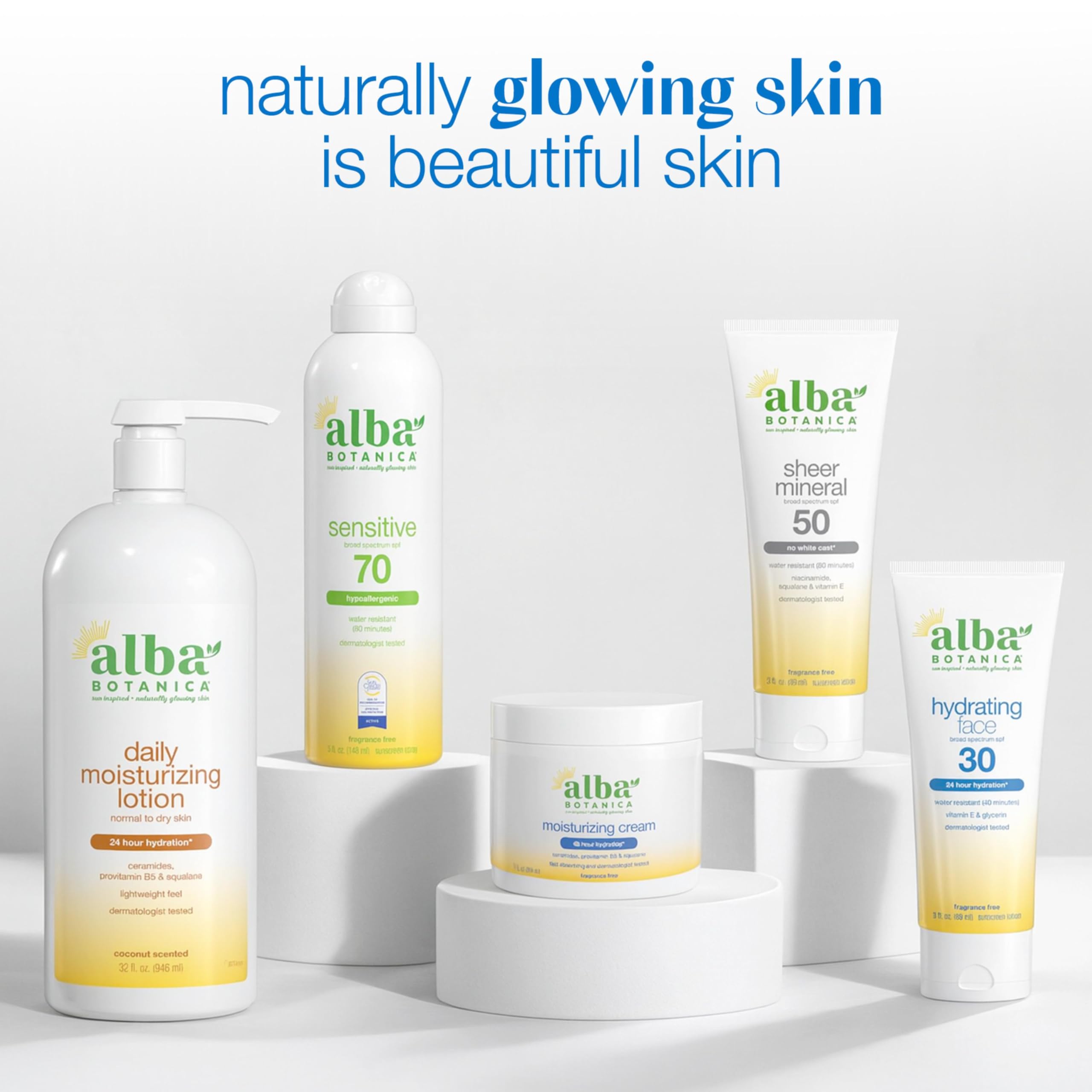 Alba Botanica next to sunglasses showing travel-friendly pocket size benefit