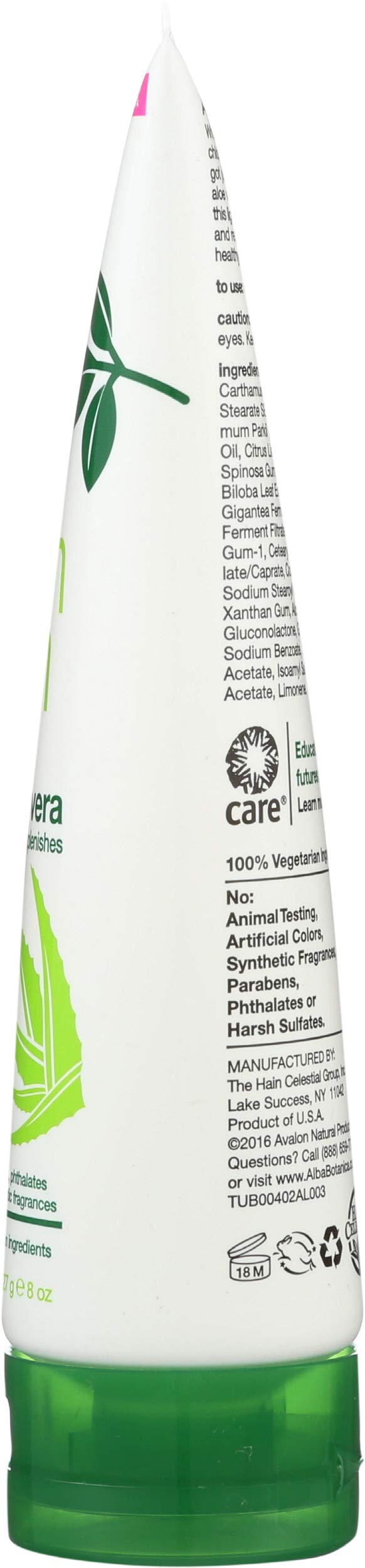 Alba Botanica 8 oz bottle in hand to show true size and portability