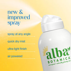 Alba Botanica label close-up highlighting clear ingredient and safety benefits