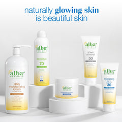 Alba Botanica bottle poolside lifestyle scene for easy on-the-go sun protection